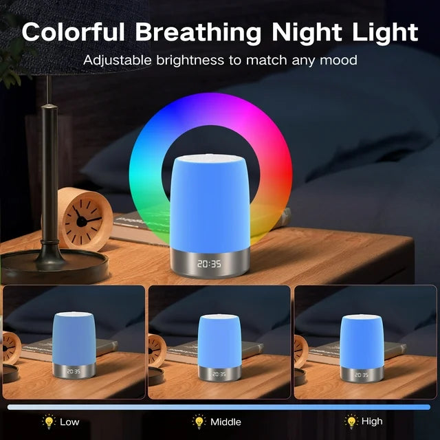 FETERVIC White Noise Machine with Night Light& Alarm Clock – 32 Soothing Sounds, Smart App Control, Timer & Memory, Portable Sleep Sound Machine for Baby, Adults & Travel