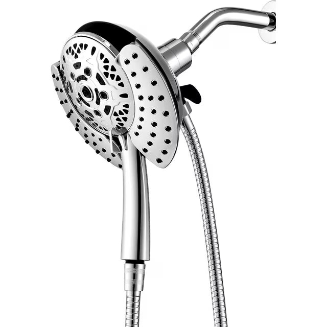 FETERVIC 2-in-1 Shower Head High Pressure with Rainfall Showerhead Handheld Showerheads Detachable Shower Heads with Hose 2.5GPM Double Shower Heads Combo