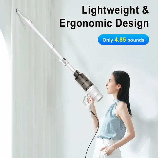 FETERVIC Corded Stick Vacuum Cleaner, 600W 15Kpa Suction, 4-in-1 Lightweight Vacuum with Bendable Wand for Home, Pet Hair, Carpet & Hard Floors