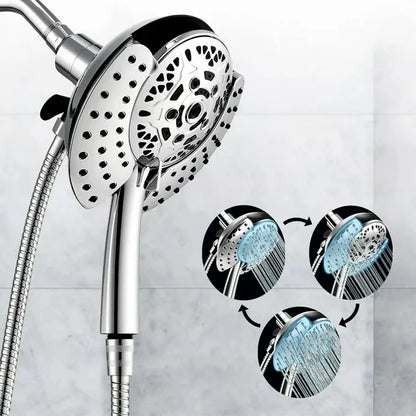 FETERVIC 2-in-1 Shower Head High Pressure with Rainfall Showerhead Handheld Showerheads Detachable Shower Heads with Hose 2.5GPM Double Shower Heads Combo